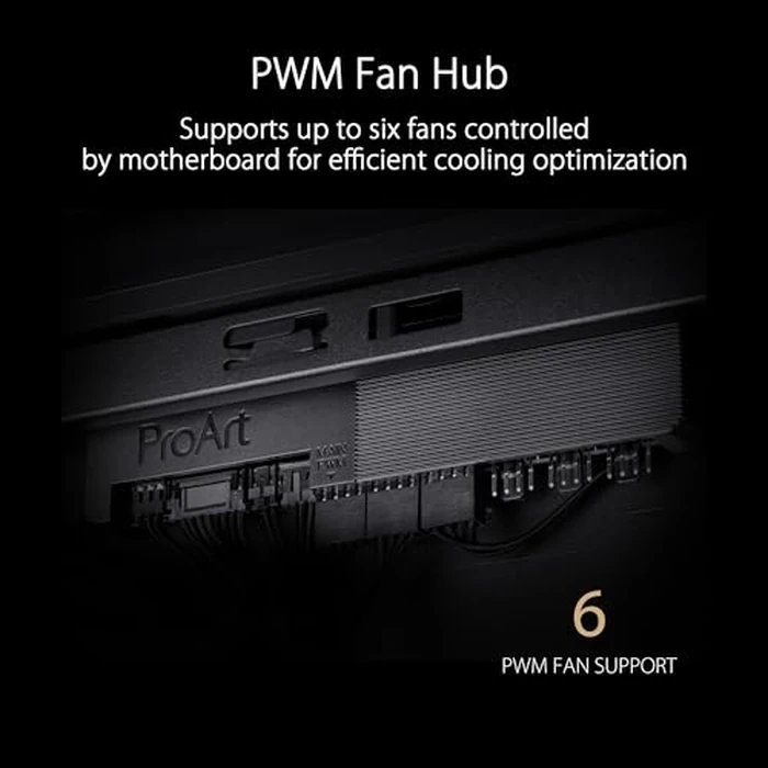 ASUS ProArt PA602 E-ATX PC Case 420mm Radiator Support, Dual 200mm Built-in Fans, Front Panel IR dust Indicator, Power Lock Latch, Tool-Less PCIe mounting & GPU Holder, 20Gbps USB-C Front I/O by ASUS - Image 6