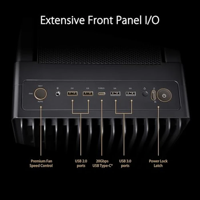 ASUS ProArt PA602 E-ATX PC Case 420mm Radiator Support, Dual 200mm Built-in Fans, Front Panel IR dust Indicator, Power Lock Latch, Tool-Less PCIe mounting & GPU Holder, 20Gbps USB-C Front I/O by ASUS - Image 7