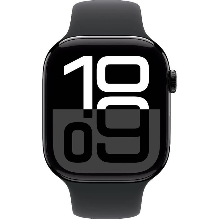 Apple Watch Series 10 (Cellular + GPS) - 64GB - 42mm - Jet Black Aluminum Case with Black Rubber Sport Band - One Size by Apple - Refurbished - Acceptable condition - US$241.63