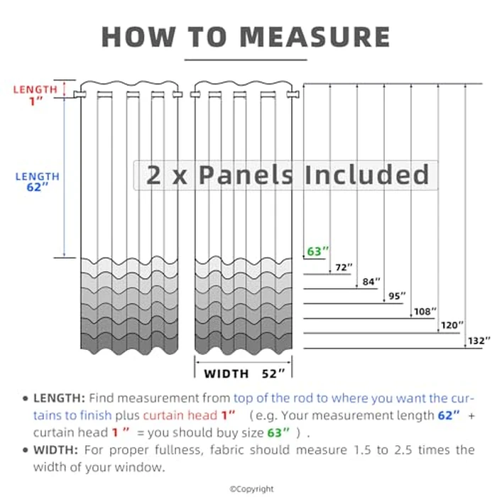 Outdoor Indoor Curtains W52 x L132 for Patio - Weather-resistant Window Panels Privacy Protect Grommet Top Thermal Insulated Home Curtain for Porch Pergola Lawn Garden Hot Tub Area (2 Panels) by DIVA EN CAMINO DEC - Image 4
