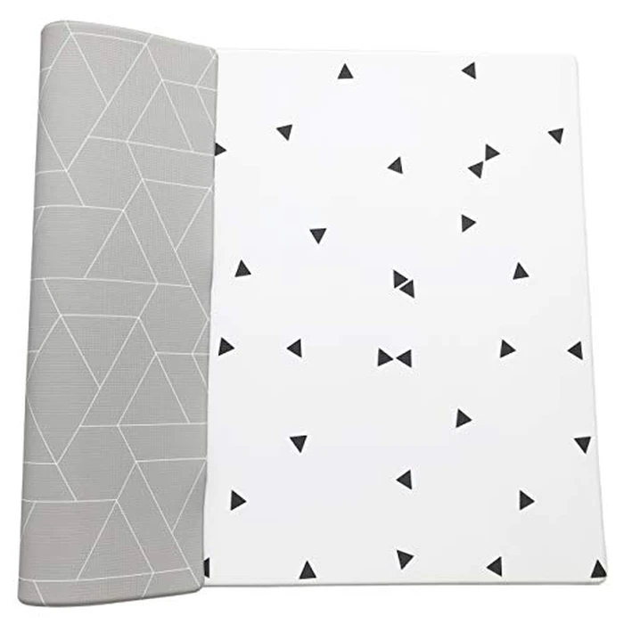 LITTLE Bot Ofie Mat, soft baby play mat, 2m x 1.4m (6.5ft x 4.5ft), durable and non-toxic (zen line + triangle, Large) by LITTLE Bot - Image 1