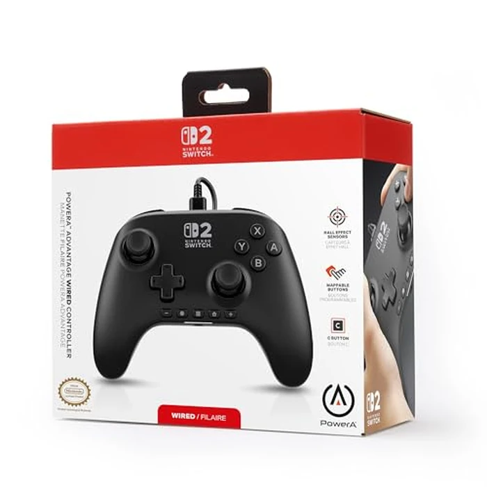 PowerA Advantage Wired Controller for Nintendo Switch 2 - Black, Officially Licensed, Hall Effects, Mappable Buttons, Pro Controller, C Button, On-board Audio Controls by Power A - Image 2