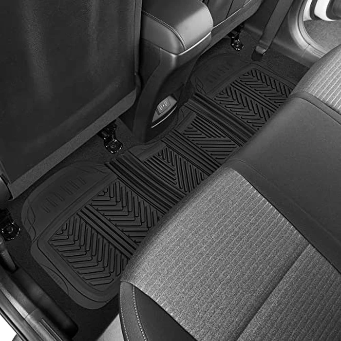 Motor Trend FlexTough Performance All Weather Rubber Car Floor Mats - 3 Piece Floor Mats Automotive Liners for Cars Truck SUV, Heavy-Duty Waterproof (Black) by Motor Trend - Image 8