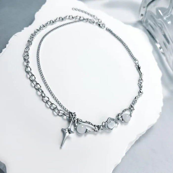 Zobnexts Y2k Necklace Set Punk Grunge Star Choker Necklace Rock Roll Music Guitar Grunge Accessories for Women Silver Emo Gothic Y2k Jewelry by Zobnexts - Image 7