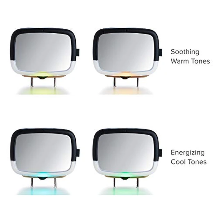 Munchkin Baby Car Mirror for Rear Facing Car Seats, Night Light LED Pivot 360 Baby in-Sight Adjustable Auto Mirror, Black by Munchkin - Image 3