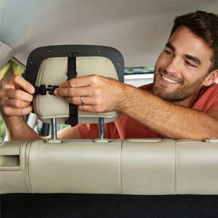 Munchkin Baby Car Mirror for Rear Facing Car Seats, Night Light LED Pivot 360 Baby in-Sight Adjustable Auto Mirror, Black by Munchkin - Image 5