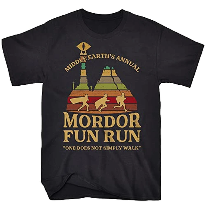 Lontse Middle Earth's Annual Mordor Fun Run one Does not Simply Walk T-Shirt for Men,Black/k2,S by Lontse - Image 5