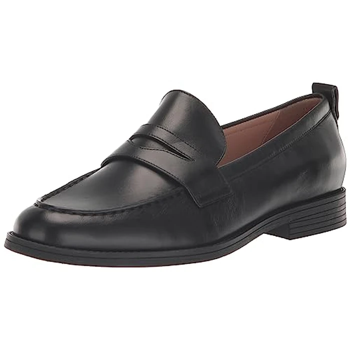 Cole Haan Women's Stassi Penny Loafer, Black Leather, 7-C US by Cole Haan - Used - Good condition