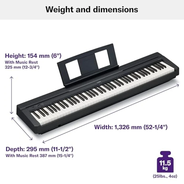 YAMAHA P71 88-Key Weighted Action Digital Piano with Sustain Pedal and Power Supply (Amazon-Exclusive) by Yamaha - Image 4