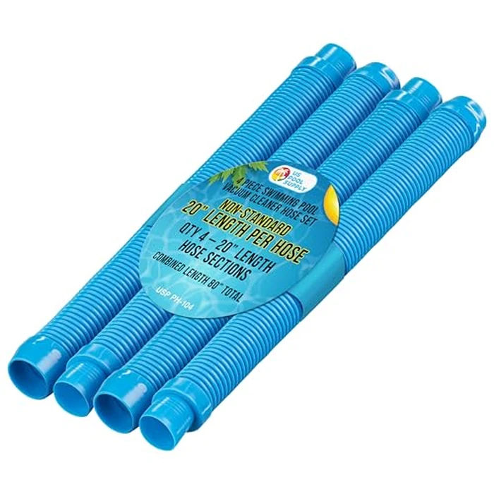 U.S. Pool Supply Professional Swimming Pool Vacuum Cleaner Hoses, Shorter 20" Sections, 4 Pieces - Extension Replacement Hoses 1.5" Cuffs Flexible Spiral Wound - Fits Most Brands of Automatic Cleaners by U.S. Pool Supply - Used - Like New condition