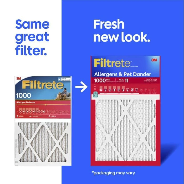 Filtrete 12x12x1 AC Furnace Air Filter, MERV 11, MPR 1000, Micro Allergen Defense, 3-Month Pleated 1-Inch Electrostatic Air Cleaning Filter, 2 Pack (Actual Size 11.81 x 11.81 x 0.81 in) by Filtrete - Image 2