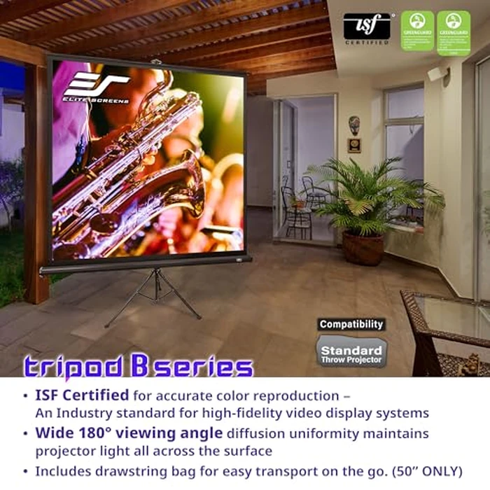 Elite Screens Tripod B Series, 113-inch 1:1, Lightweight Portable Pull Up Projector Projection Screen, T113SB by Elite Screens - Image 2