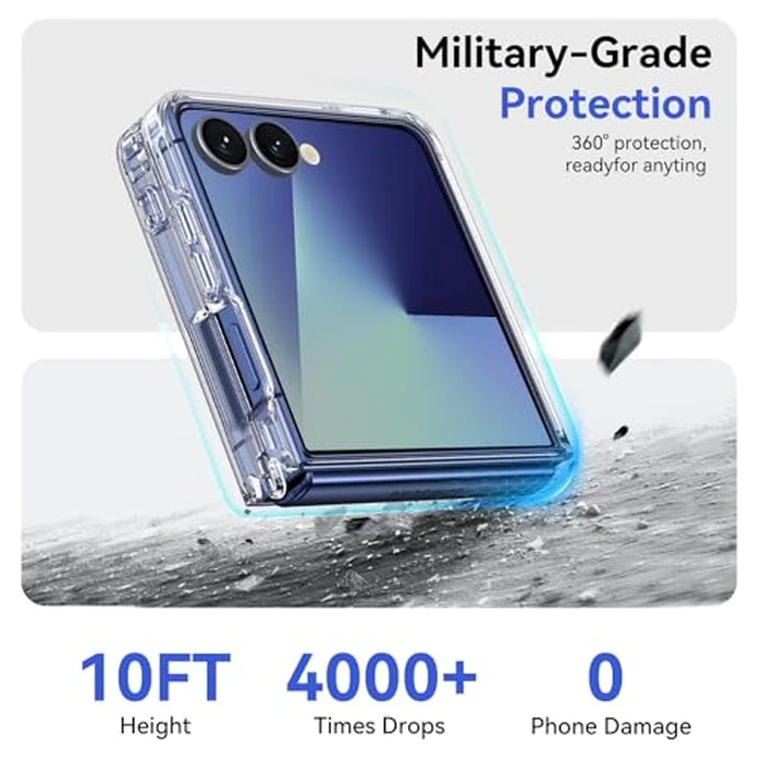 DUEDUE Magnetic Case for Samsung Galaxy Z Flip 7 Case [Compatible with MagSafe] Anti-Yellowing Transparent Shockproof Bumper Protective Phone Cover Cases for Samsung Z Flip 7 5G 6.9",Crystal Clear by DUEDUE - Image 5