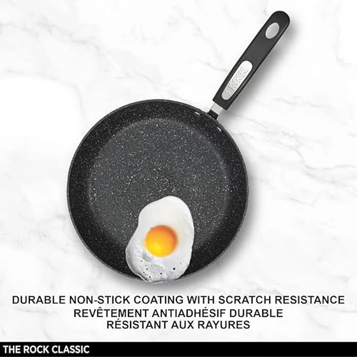 Starfrit The Rock 26cm (10") Non-Stick Multi Pan - Tawa - Durable Forged Aluminum - Induction Ready - Oven Safe - PFOA Free - Easy to Clean - Black by Starfrit - Image 2