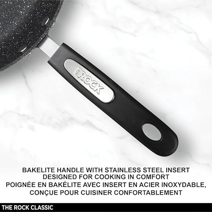 Starfrit The Rock 26cm (10") Non-Stick Multi Pan - Tawa - Durable Forged Aluminum - Induction Ready - Oven Safe - PFOA Free - Easy to Clean - Black by Starfrit - Image 3