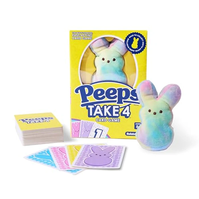 Peeps(R) Take 4 by Relatable - Fast, Cute Family Card Game with Exclusive Peeps(R) Bunny Plush, Fun Easter Game for Kids Ages 8+, Family Game Night, and Easter Basket Stuffers by WHAT DO YOU MEME? - Used - Like New condition