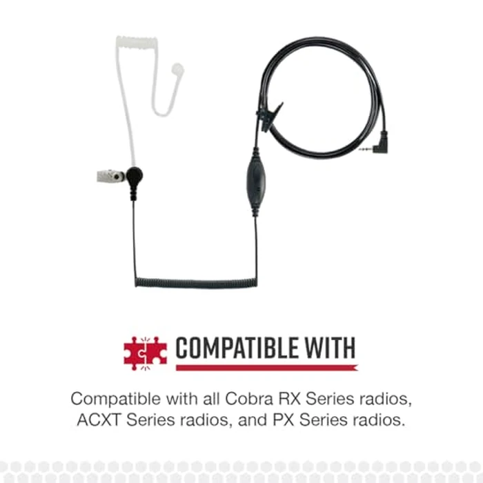 Cobra GA-SV01 Surveillance Walkie Talkie Headset Microphone, Compatible with all Cobra MicroTalk Two-Way Radios, Silicone Ear Tip, Black by COBRA - Image 6