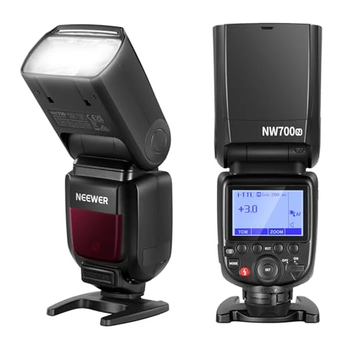 NEEWER NW700-N TTL Flash Speedlite Compatible with Nikon DSLR Cameras, 1/8000s High Speed Sync Speelight, 1/1-1/256 Output, TCM Function, 230 Full Power Flash, 0.1-2.7s Fast Recycling Flashlight by NEEWER - Used - Like New condition