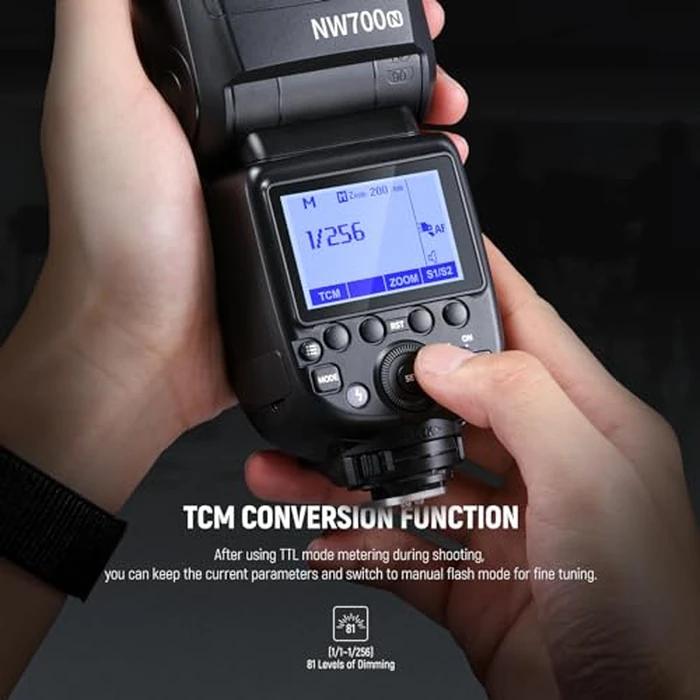 NEEWER NW700-N TTL Flash Speedlite Compatible with Nikon DSLR Cameras, 1/8000s High Speed Sync Speelight, 1/1-1/256 Output, TCM Function, 230 Full Power Flash, 0.1-2.7s Fast Recycling Flashlight by NEEWER - Image 3