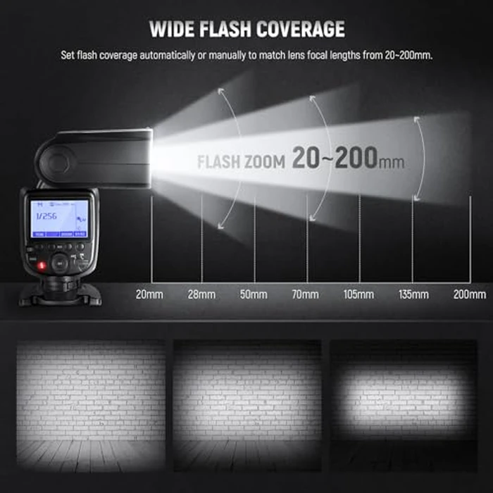 NEEWER NW700-N TTL Flash Speedlite Compatible with Nikon DSLR Cameras, 1/8000s High Speed Sync Speelight, 1/1-1/256 Output, TCM Function, 230 Full Power Flash, 0.1-2.7s Fast Recycling Flashlight by NEEWER - Image 5