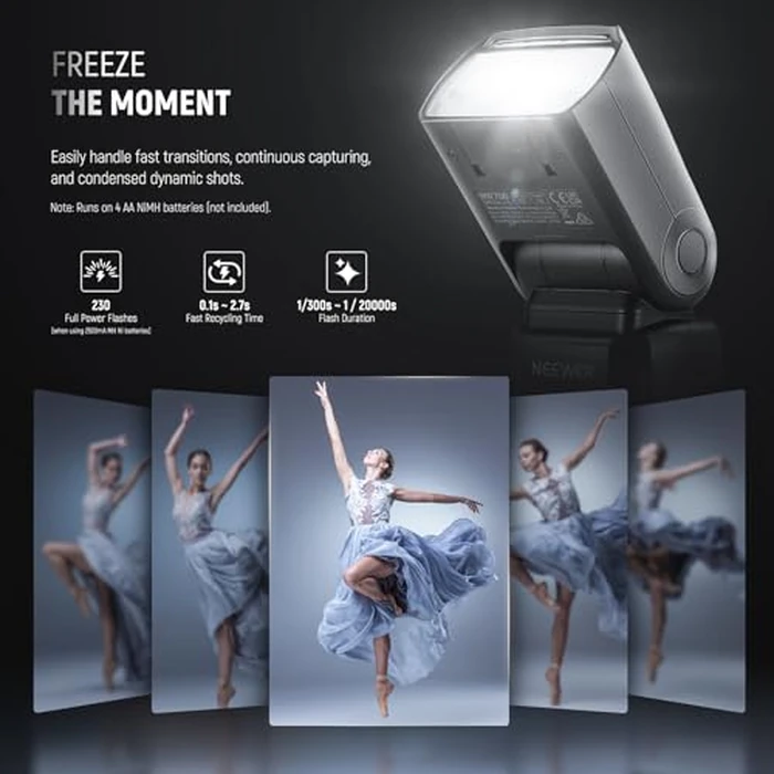 NEEWER NW700-N TTL Flash Speedlite Compatible with Nikon DSLR Cameras, 1/8000s High Speed Sync Speelight, 1/1-1/256 Output, TCM Function, 230 Full Power Flash, 0.1-2.7s Fast Recycling Flashlight by NEEWER - Image 7