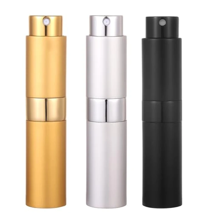 YWG Stone 8ml Portable Mini Perfume Atomizer bottles, Empty Refillable Spray Bottle with 3 Types of Refill Tools, Pocket Travel Perfume Sample Bottles 3pack by YWG Stone - Image 1