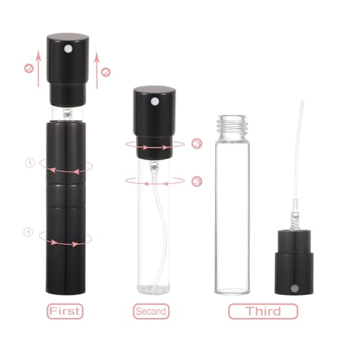 YWG Stone 8ml Portable Mini Perfume Atomizer bottles, Empty Refillable Spray Bottle with 3 Types of Refill Tools, Pocket Travel Perfume Sample Bottles 3pack by YWG Stone - Image 4