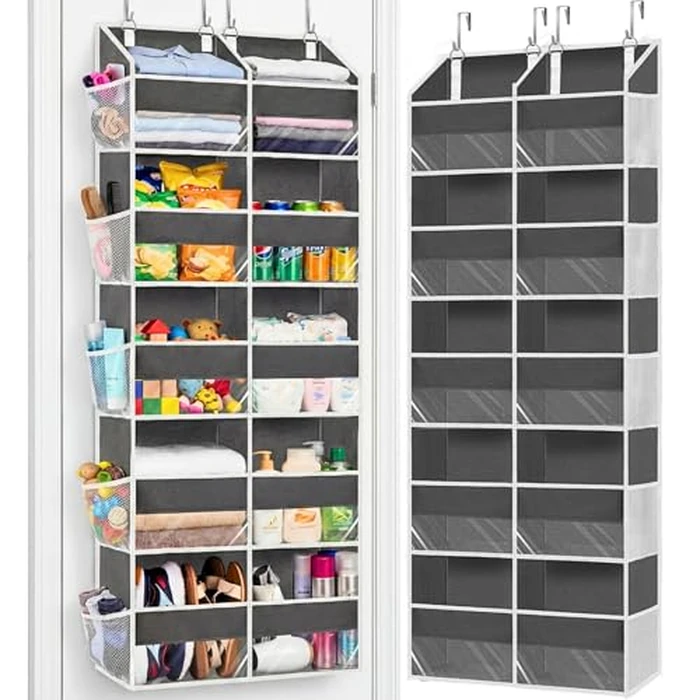Over the Door Organizer 5 Tiers, Extra Large Behind Door Storage of 10 Compartments, 80 lbs Weight Capacity Over Door Organizer, Door Hanging Organizer for Closet, Diaper Organizer, Room storage by Ofiray-home - Image 1