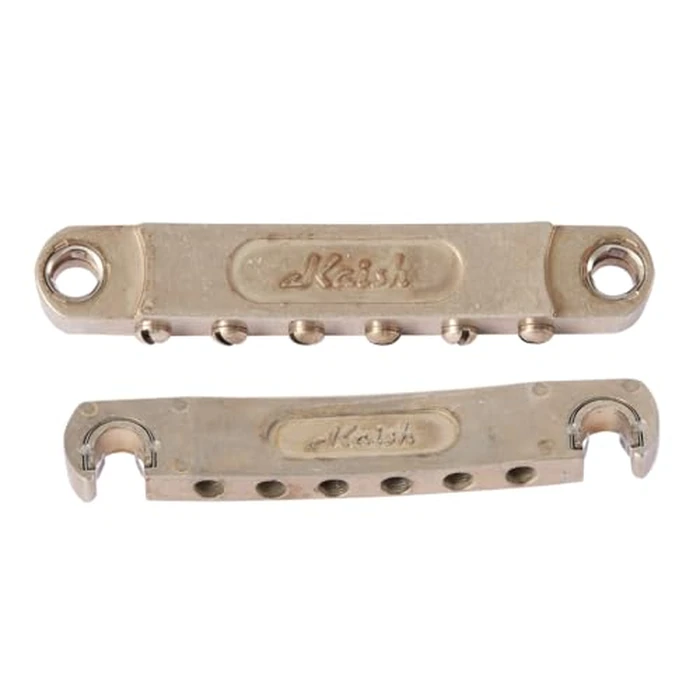 KAISH LP Guitar Roller Saddle Tune-O-Matic Bridge and Tailpiece Stop Bar with Clip-Lock For Les Paul/SG/ES/Dot Relic Nickel by KAISH - Image 4
