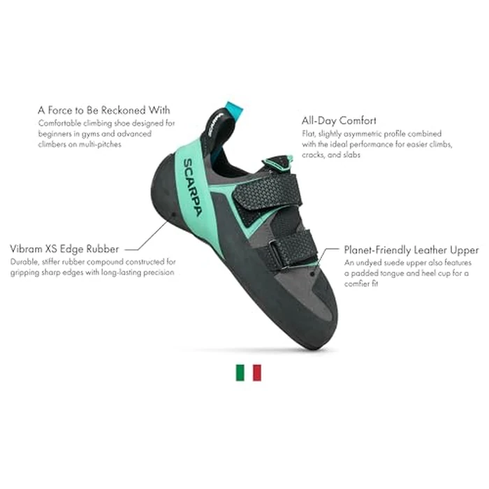 SCARPA Arpia V LV Rock Climbing Shoes for Gym Bouldering & Sport Climbing - Shark/Aqua - 9-9.5 Women/8-8.5 Men by SCARPA - Image 2