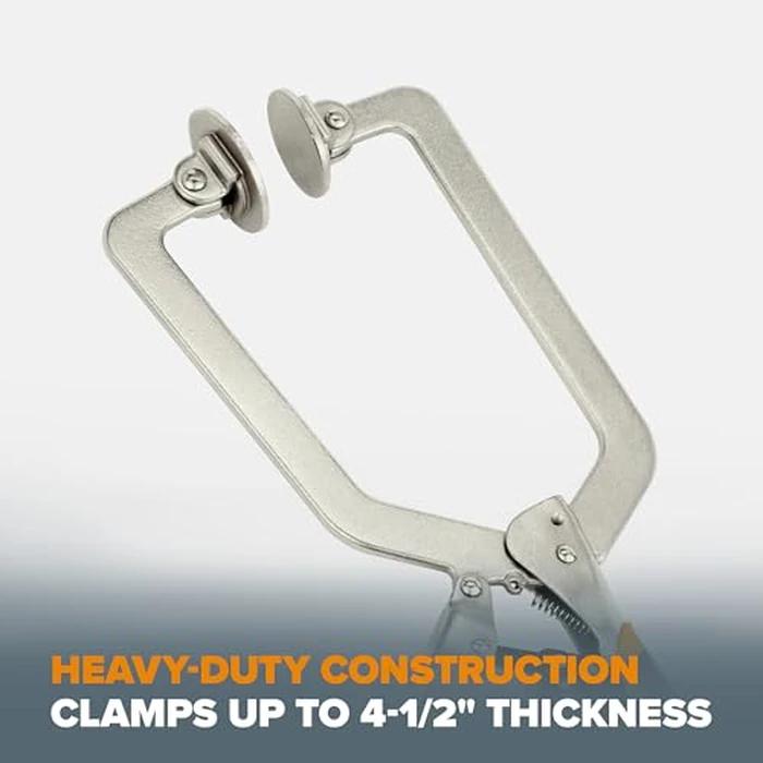 BORA Auto Adjust 6 inch Locking Vise Grip Clamp - Heavy Duty Multi Purpose Welding Clamps with Comfortable Grips Perfect C Clamp for Woodworking, Welding, and Metalworking by BORA - Image 4