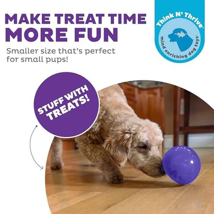 Outward Hound by Planet Dog Lil' Snoop Dog Toy - Treat‑Dispenser Puzzle Ball, Interactive Slow Feeder, Small to Medium Dogs, Bouncy & Mint-Infused, Purple, 3.9" by Outward Hound - Image 3