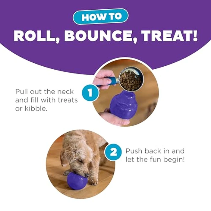 Outward Hound by Planet Dog Lil' Snoop Dog Toy - Treat‑Dispenser Puzzle Ball, Interactive Slow Feeder, Small to Medium Dogs, Bouncy & Mint-Infused, Purple, 3.9" by Outward Hound - Image 5