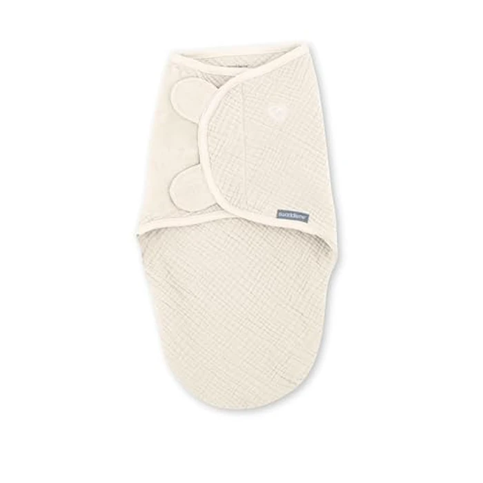 SwaddleMe by Ingenuity Muslin Swaddle, 100% Cotton, 1 TOG, Size 0-3 Months, 7-14 Pounds - Cream by SwaddleMe - Used - Very Good condition - CA$21.21