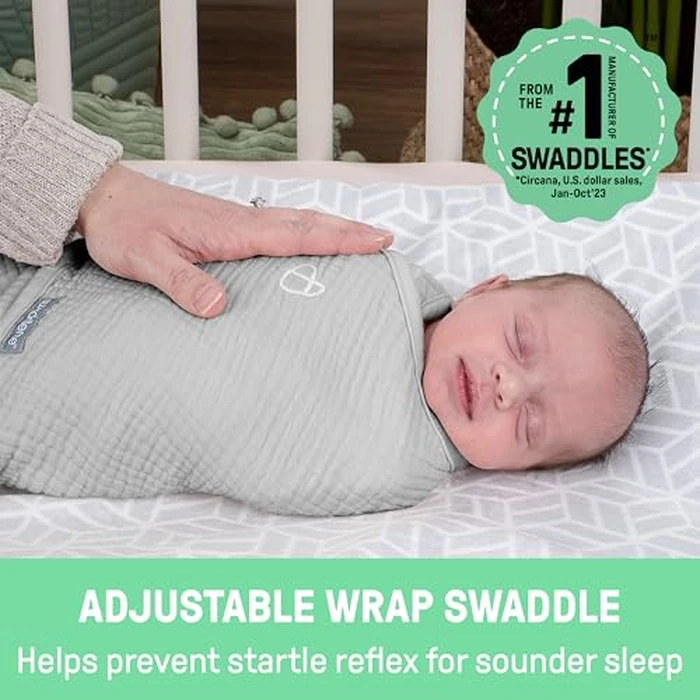SwaddleMe by Ingenuity Muslin Swaddle, 100% Cotton, 1 TOG, Size 0-3 Months, 7-14 Pounds - Cream by SwaddleMe - Image 2