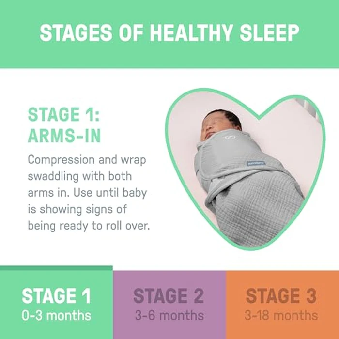 SwaddleMe by Ingenuity Muslin Swaddle, 100% Cotton, 1 TOG, Size 0-3 Months, 7-14 Pounds - Cream by SwaddleMe - Image 5