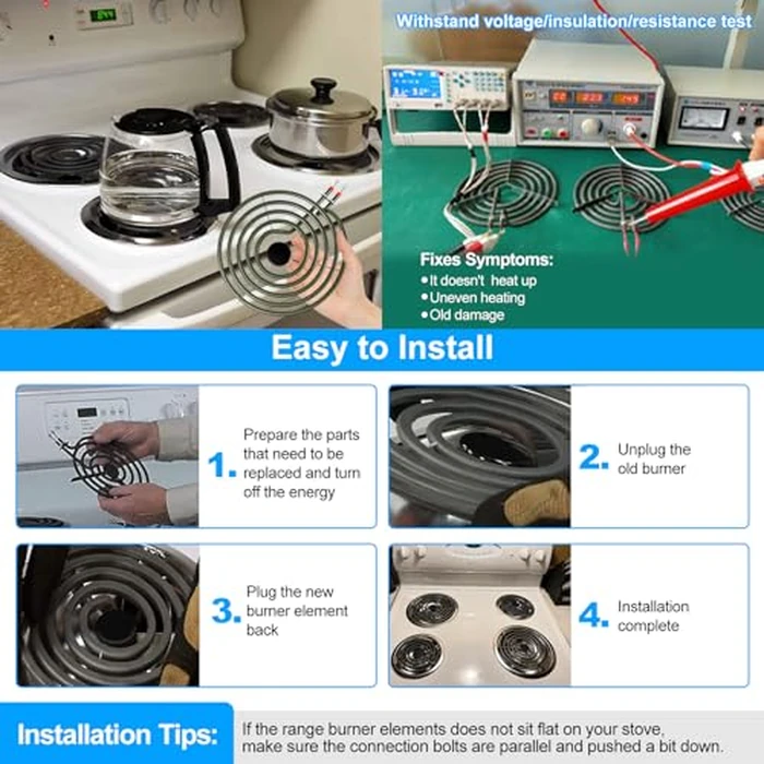 S-Union Upgraded MP21YA 8" Electric Stove Burners Replacement for Kenmore Maytag Norge Whirlpool Stove Element,Fit MP22YA Electric Range Burner Element Replacement Stove Coil Top Burner (2 Pack) by S-Union - Image 7