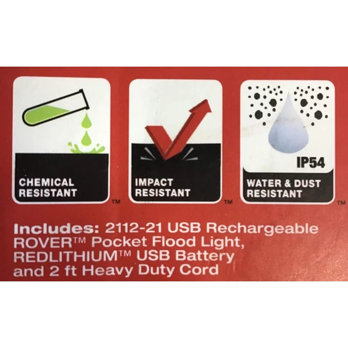 Milwaukee 2112-21 445-Lumen LED Rover Rechargeable Pocket Flood Light - Red by Milwaukee - Image 3