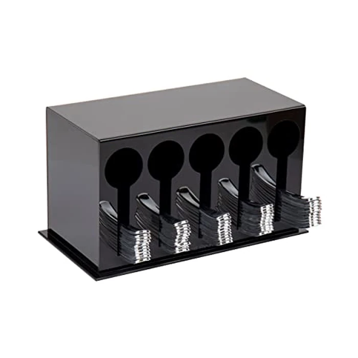 Mind Reader Utensil Dispenser, Silverware Organizer, Plastic Fork and Spoon Dispenser, Kitchen, 27.9Lx14.6Wx15.2Hcm, Black by Mind Reader - Used - Very Good condition - CA$9.56