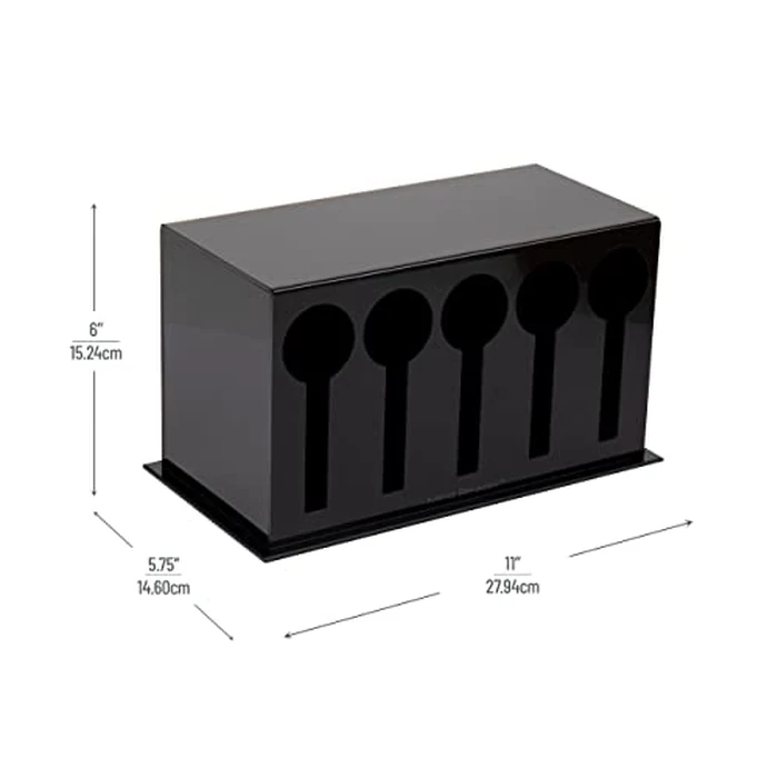 Mind Reader Utensil Dispenser, Silverware Organizer, Plastic Fork and Spoon Dispenser, Kitchen, 27.9Lx14.6Wx15.2Hcm, Black by Mind Reader - Image 3