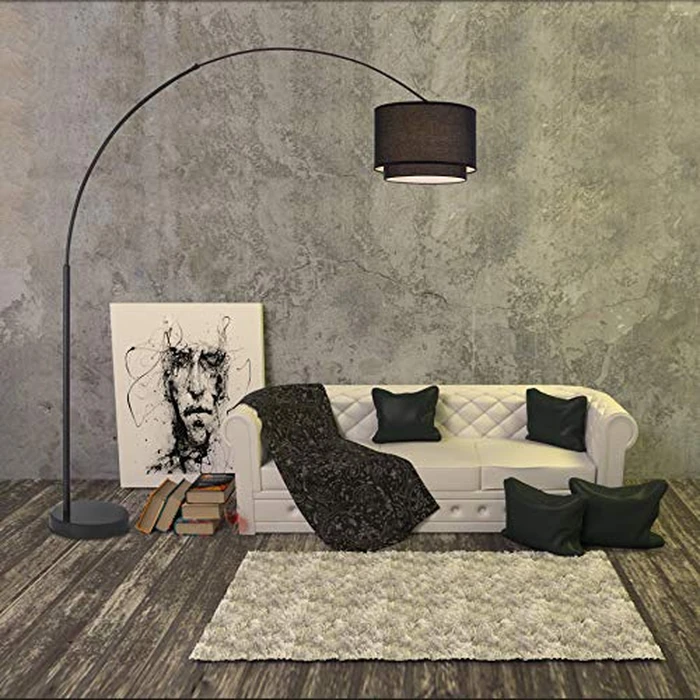 Major-Q Modern Arcing Floor Lamp - Tall Stand Up Arching Drum Shade - Large Contemporary Floor Lamp for Dining Rooms and Bedrooms - Corner Lamp for Office Lighting and Home Decor by Major-Q - Image 3