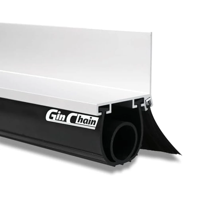 Ginchain Garage Door Seals, Heavy-Duty U+O Shape Bottom Rubber with Aluminum Track Retainer Base + 5cm Brush Combination Kit, Universal Garage Door Weather Stripping Kit (16.5ft) by Ginchain - Used - Like New condition - US$104.49