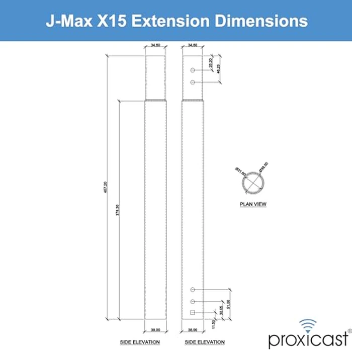 Proxicast 15 inch Stainless Steel Extension Pole for Proxicast J-Max Antenna Mounts (ANT-800-X15) by Proxicast - Image 7
