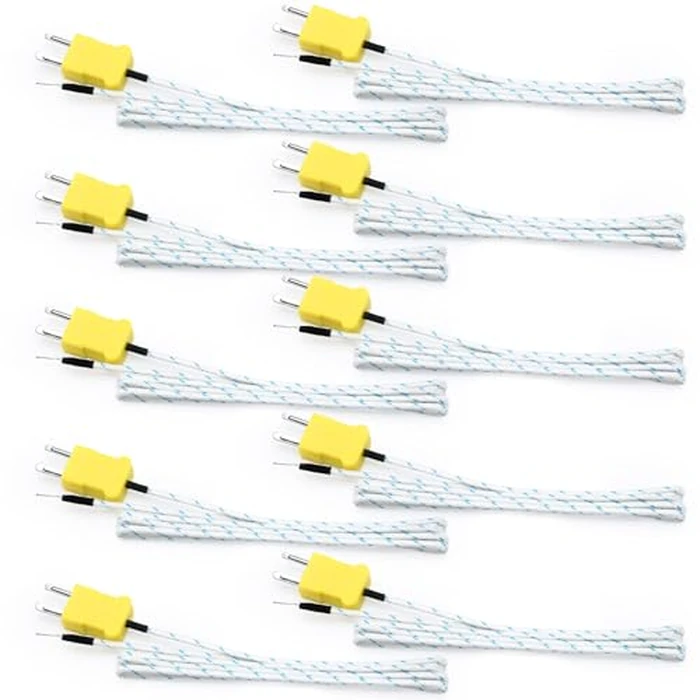 DROK K Type Thermocouple Probe - 10 Pack Type K Temperature Probes & Sensors for Thermocouple Thermometer, 1 Meter Long Measure Range 0 degreesC~400 degreesC (32 degreesF~752 degreesF) by DROK - Used - Very Good condition