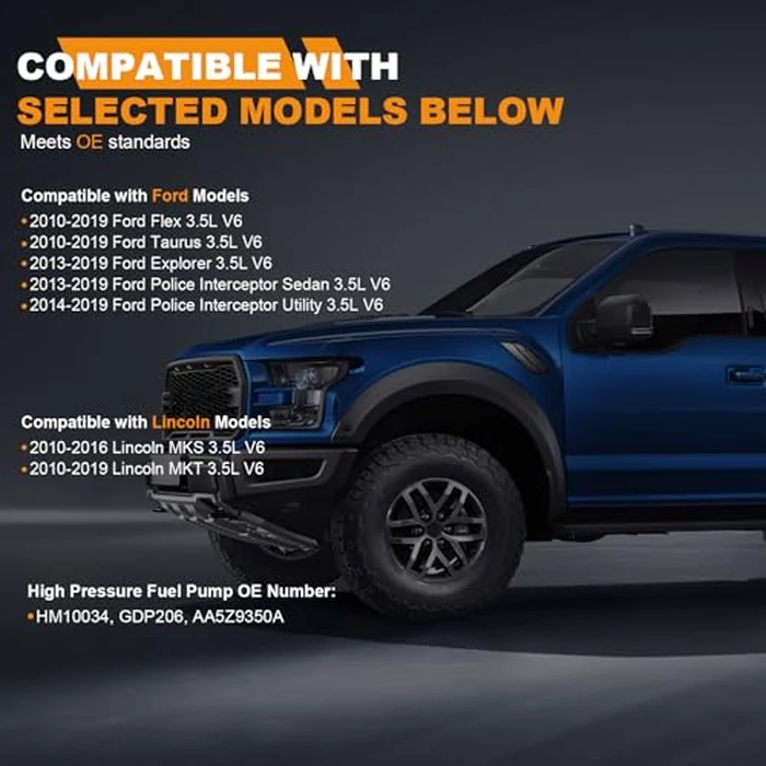 OTO-K High Pressure Fuel Pump Compatible with Ford Explorer 2013-2019,Taurus,Flex 2010-2019,Police Interceptor Sedan 2013-2019,Police Interceptor Utility 2014-2019& Lincoln MKS MKT 2010-2019 by OTO-KAUTOPARTS - Image 2