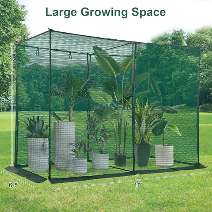 Toriexon Crop Cage Plant Protection Tent 6.5 x 10 x 6.5 Ft, Large Grid & Protect Plants from Birds and Small Animals, Garden Cages with Storage Bag Suitable for Garden Patio Lawn by Toriexon - Image 2