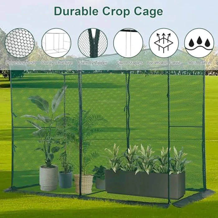 Toriexon Crop Cage Plant Protection Tent 6.5 x 10 x 6.5 Ft, Large Grid & Protect Plants from Birds and Small Animals, Garden Cages with Storage Bag Suitable for Garden Patio Lawn by Toriexon - Image 3