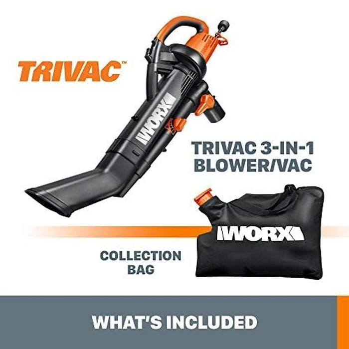 WORX Trivac 3 in 1 Electric Leaf Blower for Lawn Care, Leaf Vacuum with 350 CFM & 210 MPH, Leaf Mulcher with Metal Impeller, WG505 by WORX - Image 3
