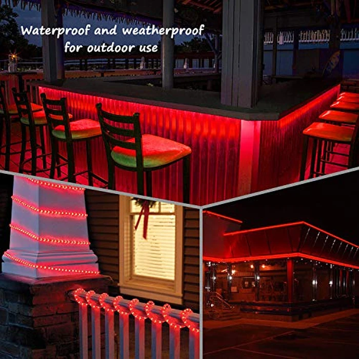 Areful Red LED Lights, 16ft Rope Lights, Flexible and Connectable Strip Lighting, Waterproof for Indoor Outdoor Use, 360 Beam Angle, High Brightness for Home Christmas Thanksgiving Halloween by Areful - Image 6