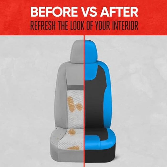 Motor Trend Blue/Black Waterproof Seat Covers for Front Seats - Premium Neoprene Blue Seat Covers, Car Seat Protectors with Removable Headrest, Interior Covers for Auto Truck Van SUV Seat Protection by Motor Trend - Image 5